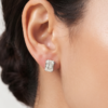 37. Emerald-Cut Diamond Stud Earrings-3