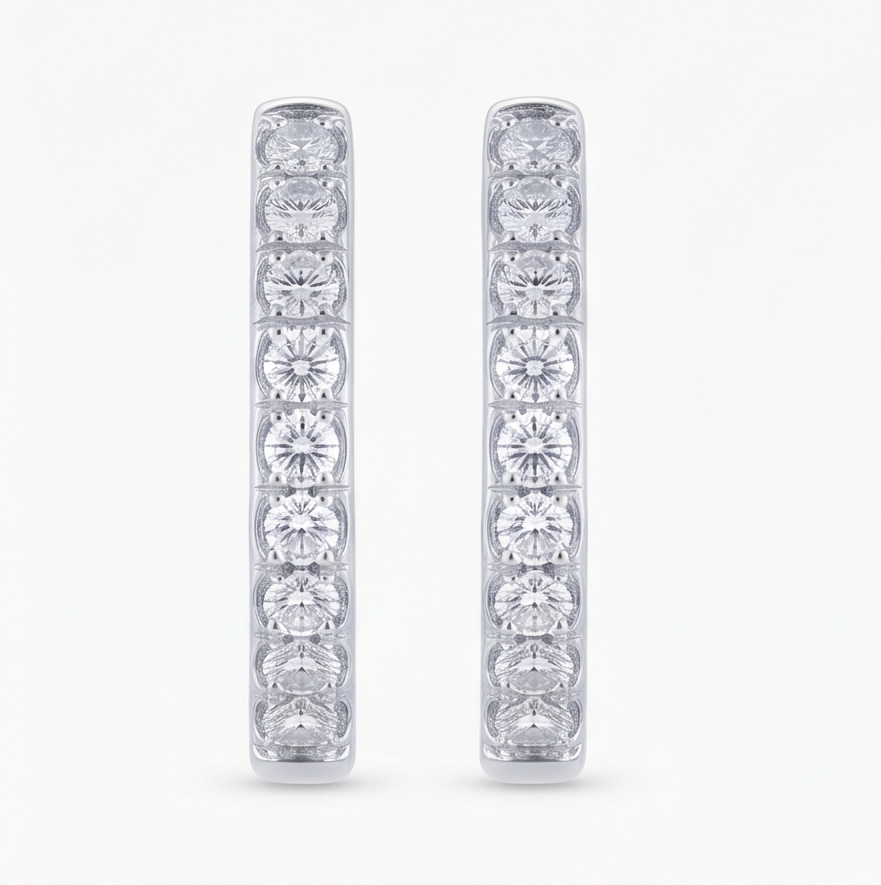 Pave Diamond Huggie Hoops