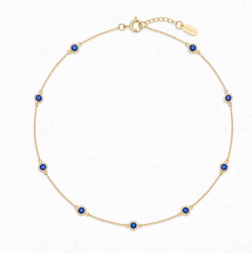 Sapphire Station Anklet