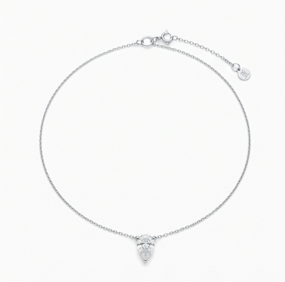 Pear Diamond Drop Anklet