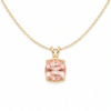 Cushion-Cut Morganite Solitaire Pendant-1