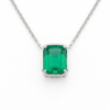 Emerald-Cut Emerald Solitaire Pendant-1