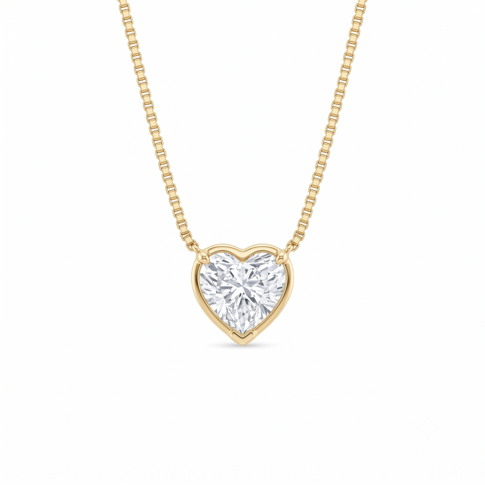Heart-Cut Diamond Solitaire Pendant