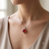 Heart-Cut Ruby Solitaire Pendant-3