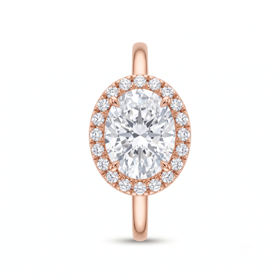 Oval-Cut Halo Engagement Ring