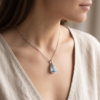 Pear-Cut Aquamarine Solitaire Pendant-3