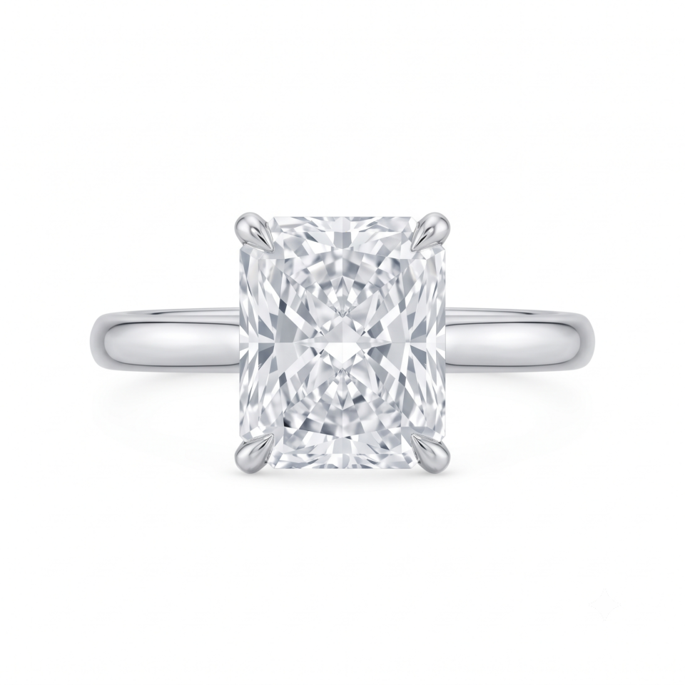 Radiant-Cut Solitaire Engagement Ring