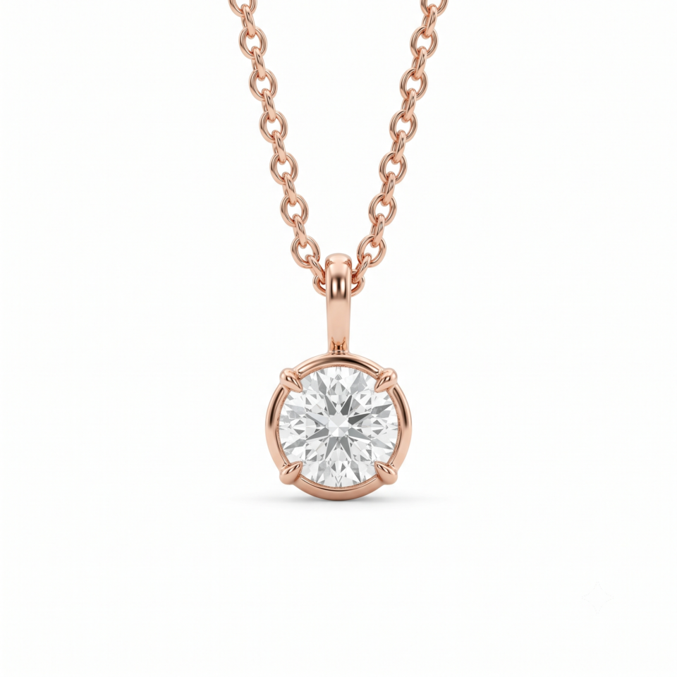 Round-Cut Diamond Solitaire Pendant