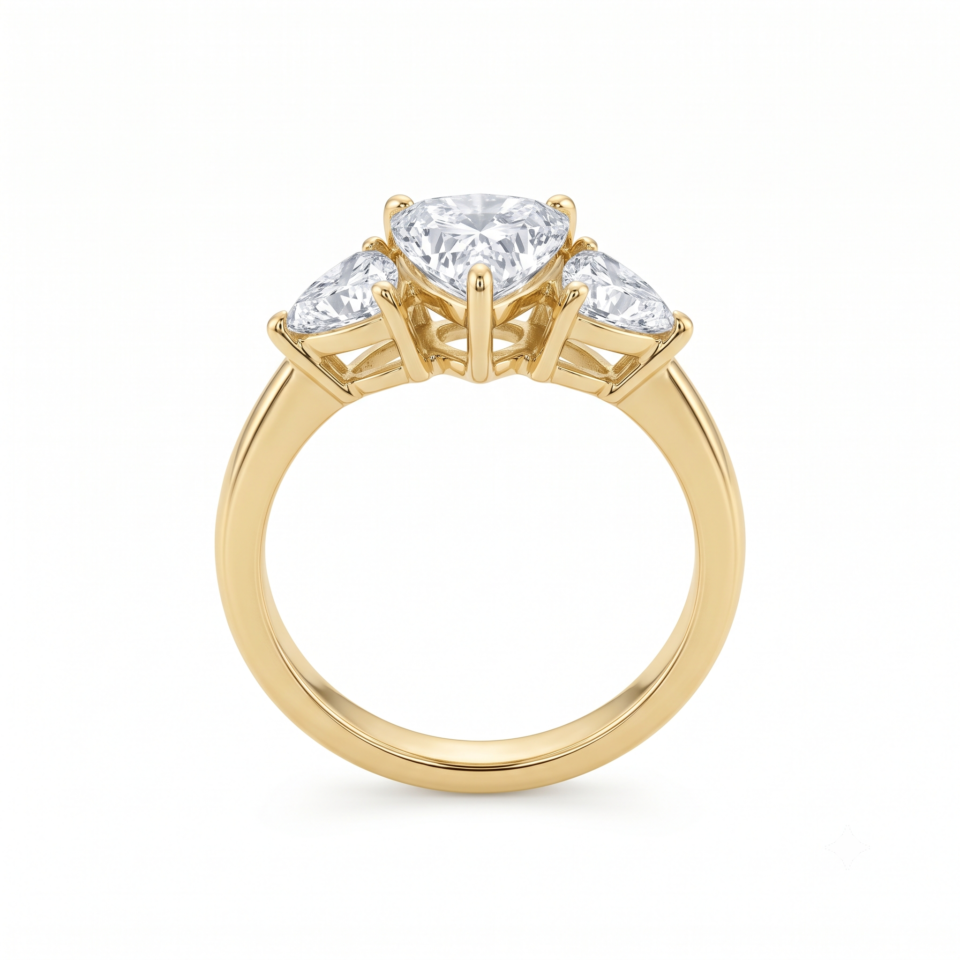 Trillion-Cut Three-Stone Engagement Ring